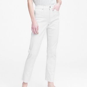 Banana Republic Straight White Ankle Jeans, Sz 26